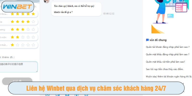 Liên hệ Winbet qua dịch vụ chăm sóc khách hàng 24/7