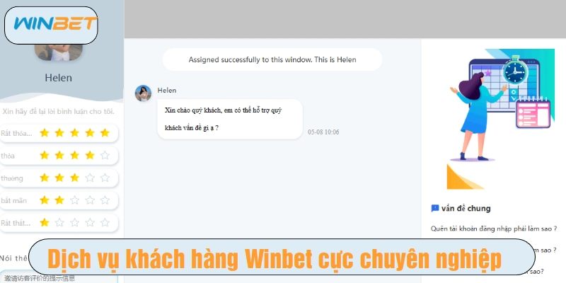 Dịch vụ khách hàng Winbet cực chuyên nghiệp