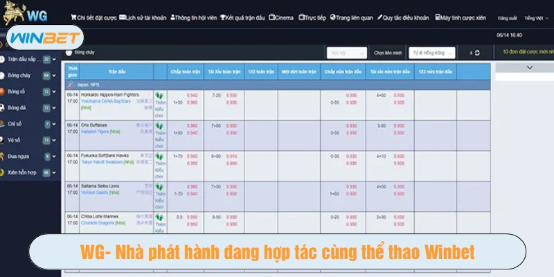 WG - Nhà phát hành đang hợp tác cùng thể thao Winbet